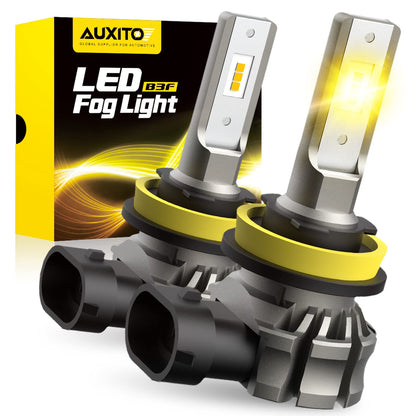 Buy now AUXITO H11/H8/H16 LED Fog Light Bulbs or DRL, 6000 Lumens 3000K Amber Yellow Light, 300% Brightness, CSP LED Chips Fog Lamps Replacement for Cars, Play and Plug (Pack of 2) at indiglob india