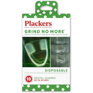 Plackers Grind No More Night Guard, Nighttime Protection for Teeth, Sleep Well, BPA Free, Ready to Wear, Disposable, One Size Fits All, 10 Count