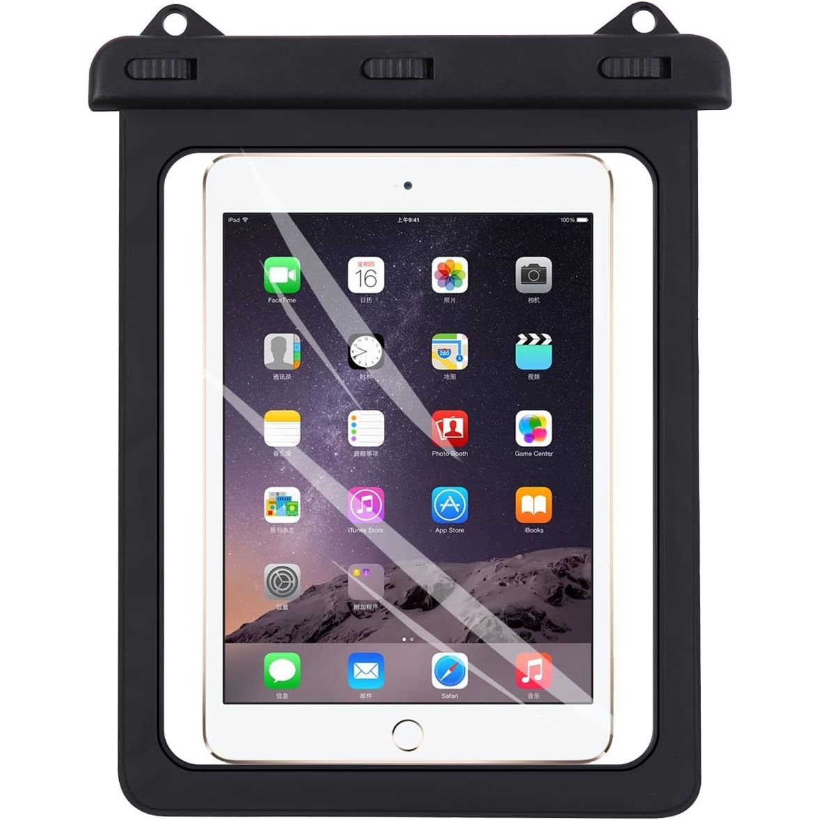 AICase Universal iPad Waterproof, Dry Bag Pouch for iPad Pro 10.5, New iPad 9.7 2017/2018, iPad Pro 9.7, iPad Air/Air 2, Tablets up to 11.5 Inch (Black)