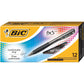 BIC BU3 Grip Retractable Ballpoint Pen, Medium Point (1.0mm), Black, Retractable Black Ballpoint Pens for School and Office, 12-Count