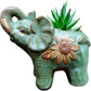 Cute Animal Elephant Shaped Ceramic Succulent Cactus Air Plant Flower Pots Planters-Plant Not Included (Pink&White)