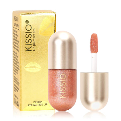 KISSIO Lip Plumper,Natural Lip Plumper for Day Use,Plumping Gloss Make Lips Fuller and Moisturizing 5.5ml,Lips Mask,Hydrating & Reduce Fine Lines,Beautiful Fuller