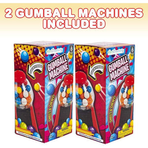ArtCreativity Gumball Machine for Kids, Set of 2, 6.5" Desktop Bubble Gum Mini Candy Dispenser, Unique Money Saving Coin Bank, Valentines Gift, Vintage Office Desk Decoration (Gumballs not Included)