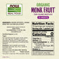 Buy now NOW Foods Monk Fruit Organic, 70 Packet at indiglob india