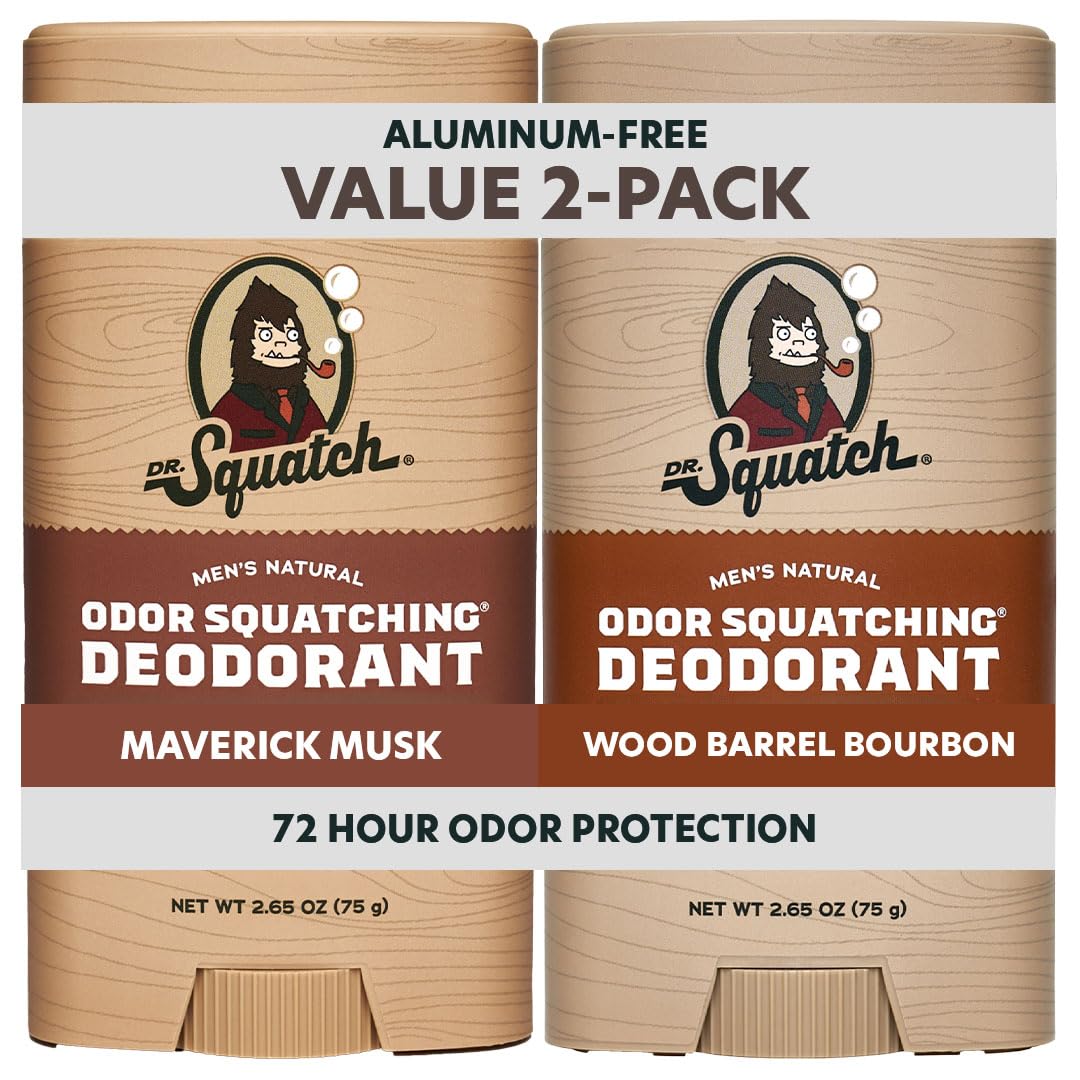 Buy now Dr. Squatch Natural Men’s Deodorant – Aluminum Free Natural Deodorant Men with Charcoal & Postbiotics for 72-Hour Odor Protection – Rainforest Rapids + Fresh Falls, 2.65oz Stick (2-Pack) Rogue Reserve at indiglob india