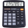 CATIGA 12 Digits Desktop Calculator with Large LCD Display and Sensitive Button, Dual Solar Power and Battery, Standard Function for Office, Home, School, CD-2786 - Black