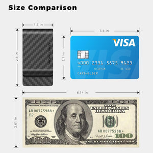 MONOCARBON Carbon-Fiber-Money-Clip-for-Men, Minimalist-Money-Holder for Cash, High Elastic Carbon-Fiber-Wallet, Slim and Durable