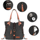 SHANGRI-LA Canvas Tote Handbag Casual Purse Shoulder Bag for Women Convertible Backpack