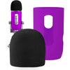 YOUSHARES 2PCS Blue Yeti Pop Filter for Blue Yeti Microphone, Yeti Foam Windscreen with Dead Cat Blue Yeti Mic Cover for Yeti Mic and Blue Yeti Pro USB Microphone - Purple