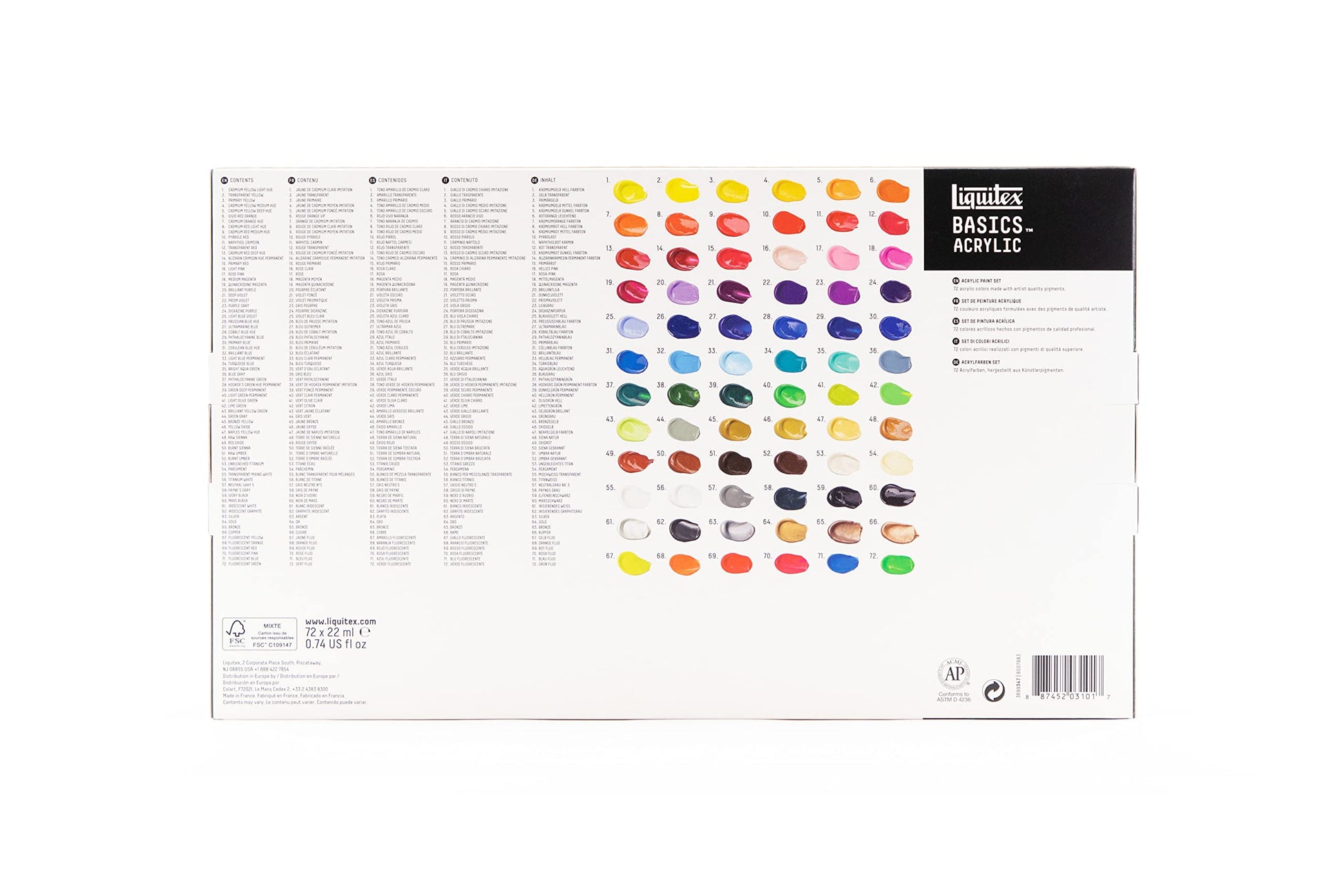 Buy now Liquitex BASICS Acrylic Paint Set, 72 x 22ml (0.74-oz) Tube Paint Set at indiglob india