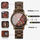 Emibele Wooden Watch for Men, Date Display Chronograph Quartz Wrist Watch, 3 Sub-dials Handmade Light Weight Luminous Watch - Walnut