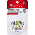 Buy now SINGER Tapestry Needles in Dial Compact, Assorted Sized Sewing Needles, Sizes 22, 24, 26, 28, Set of 24 at indiglob india