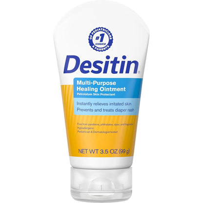 Desitin Skin Protectant And Diaper Rash Ointment Multi-Purpose With Vitamins A & D, Travel Size, 3.5. Oz Tube