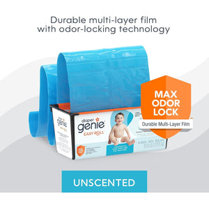 Diaper Genie Easy Roll Refill | 18 Bags Per Refill | Holds Up to 846 Newborn Diapers | Odor Control | Diaper Pail Refill Bags | Fits Diaper Genie Signature & Platinum Pails, Packaging may vary