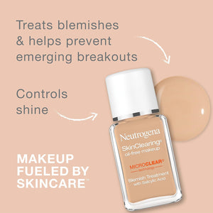 Neutrogena SkinClearing Oil-Free Makeup, Soft Beige 50, 1 Fl. Oz (Pack of 1)