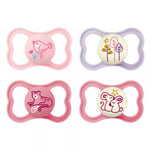 Buy now MAM Air Pacifier for Babies 6-16 Months, Extra Air Flow for Sensitive Skin, Glows in The Dark, Developed with Medical Experts, BPA-Free Skin Soft Silicone, 2 Count, with Sterilizer Case Cotton Rose Pink Fairy Dust Iris 4 Count (Pack of 1) at indiglob india