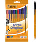 BIC Cristal Original Fine Ball Pens Fine Point (0.8 mm) - Assorted Colours, Pouch of 10
