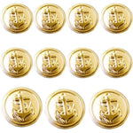 11 Pieces Metal Blazer Button Set - Naval Anchor Crest - for Blazer, Suits, Sport Coat, Uniform, Jacket (Gold) - My Store