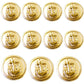 11 Pieces Metal Blazer Button Set - Naval Anchor Crest - for Blazer, Suits, Sport Coat, Uniform, Jacket (Gold)