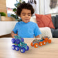 Buy now Hot Wheels Monster Trucks Multipack, 1:64 Scale Mega-Wrex & Tiger Shark Toy Trucks with Big Rigs in Matching Power Smashers Deco at indiglob india