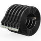 Cat 6 Ethernet Cable 3ft (6 Pack) (at a Cat5e Price but Higher Bandwidth) Flat Internet Network Cable - Cat6 Ethernet Patch Cable Short - Black Computer Cable with Snagless RJ45 Connectors
