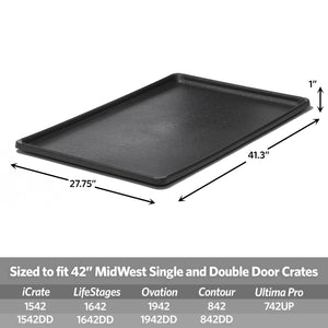 Buy now MidWest Homes for Pets Replacement Pan for 42-inch Dog Crates, Fits All Midwest and New World 42-inch Pet Cages, Multiple Uses, Plastic, Black, 9PAN at indiglob india