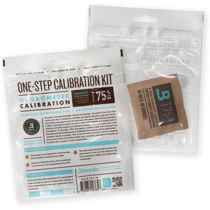 Boveda for Cigars | One-Step Calibration Kit | Preloaded with 75% RH Humidity Control Pack | Precise Salt Test for Digital and Analog Hygrometers and Humidity Sensors | 1-count