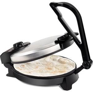 CucinaPro Electric Tortilla Maker - 10" Pitas, Chapati, Roti, Flatbread, Non-Stick Cooking Plates with Ready Light and Cord Wrap