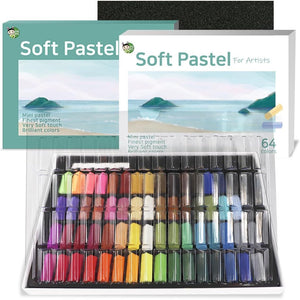 HA SHI Soft Chalk Pastels, 64 colors with additional 2pcs, Non Toxic Art Supplies, Drawing Media for Artist Stick Pastel for Professional, Kids, Beauty Nail Art, Pan Chalk Pastels