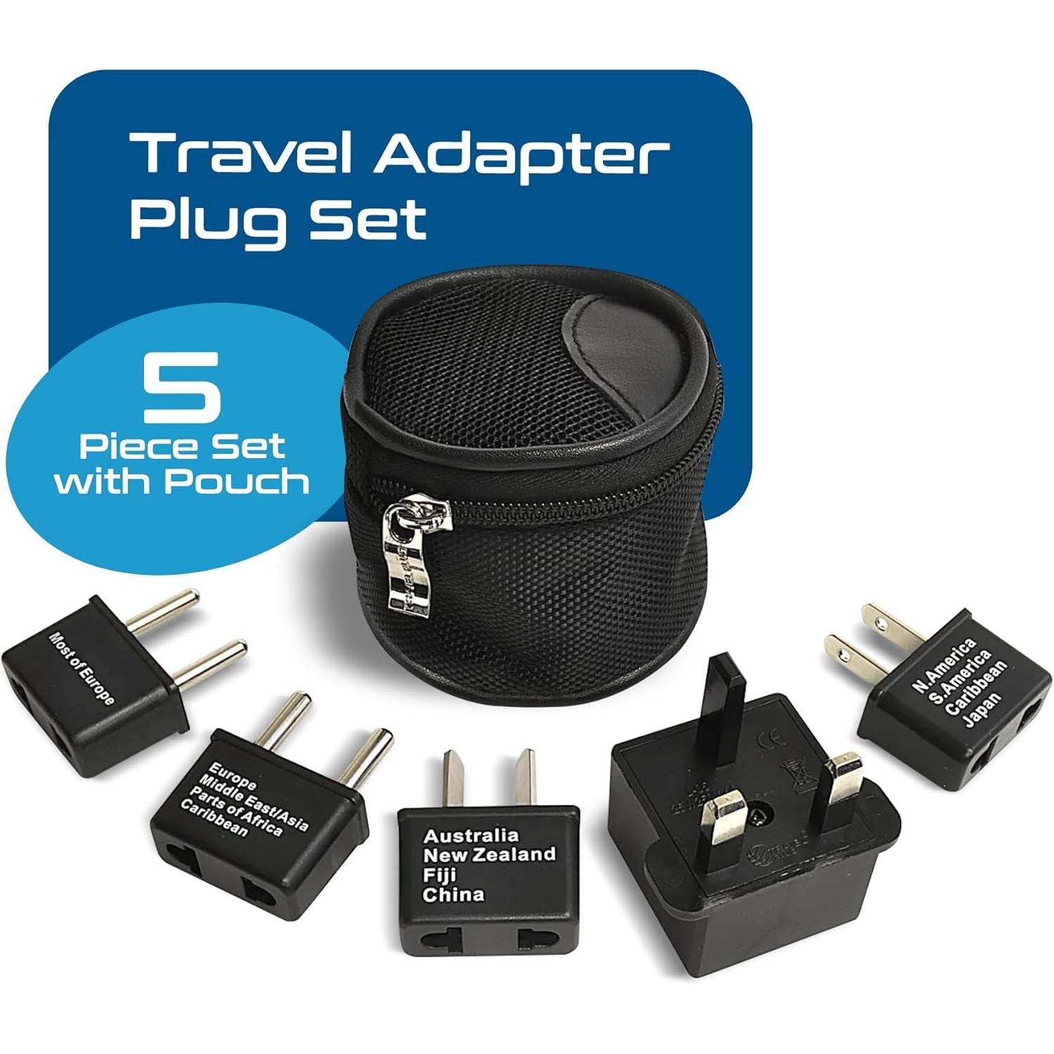 Ceptics International Worldwide Travel Plug Adapter 5 Piece Set, Great for Cell Phones, Battery Chargers, Laptops to Work in Most Countries - My Store