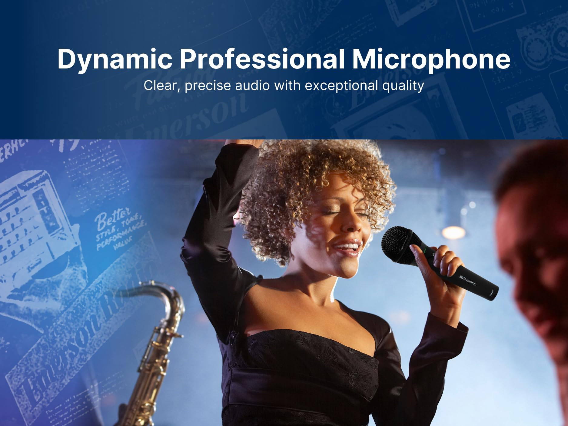 Buy now Emerson EAM-9001 Wireless Microphone System with Handheld Mic, UHF Frequency Stability, Noise-Reduction Technology, and 30-Foot Range – Ideal for Performances, Events, and Karaoke at indiglob india