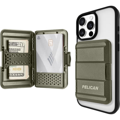Pelican MagSafe Wallet for iPhone - Heavy Duty MIL-STD Snap-On Phone Magnetic Wallet and Phone Card Holder - Detachable and Slim Hard Case for iPhone 17 Pro Max /16 Pro Max/15/14/13/12 Series - Black