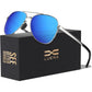 LUENX Aviator Sunglasses for Men Women Polarized - Silver Frame Blue Lens Mirrored Driving uv 400 Protection
