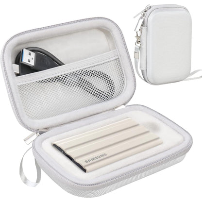 Lacdo Hard Carrying Case for Samsung T7 Shield/Samsung T7 / Touch Portable Solid State Drives 500GB 1TB 2TB 4TB USB 3.2 External SSD Hard EVA Shockproof Storage Travel Bag, Black+Gray