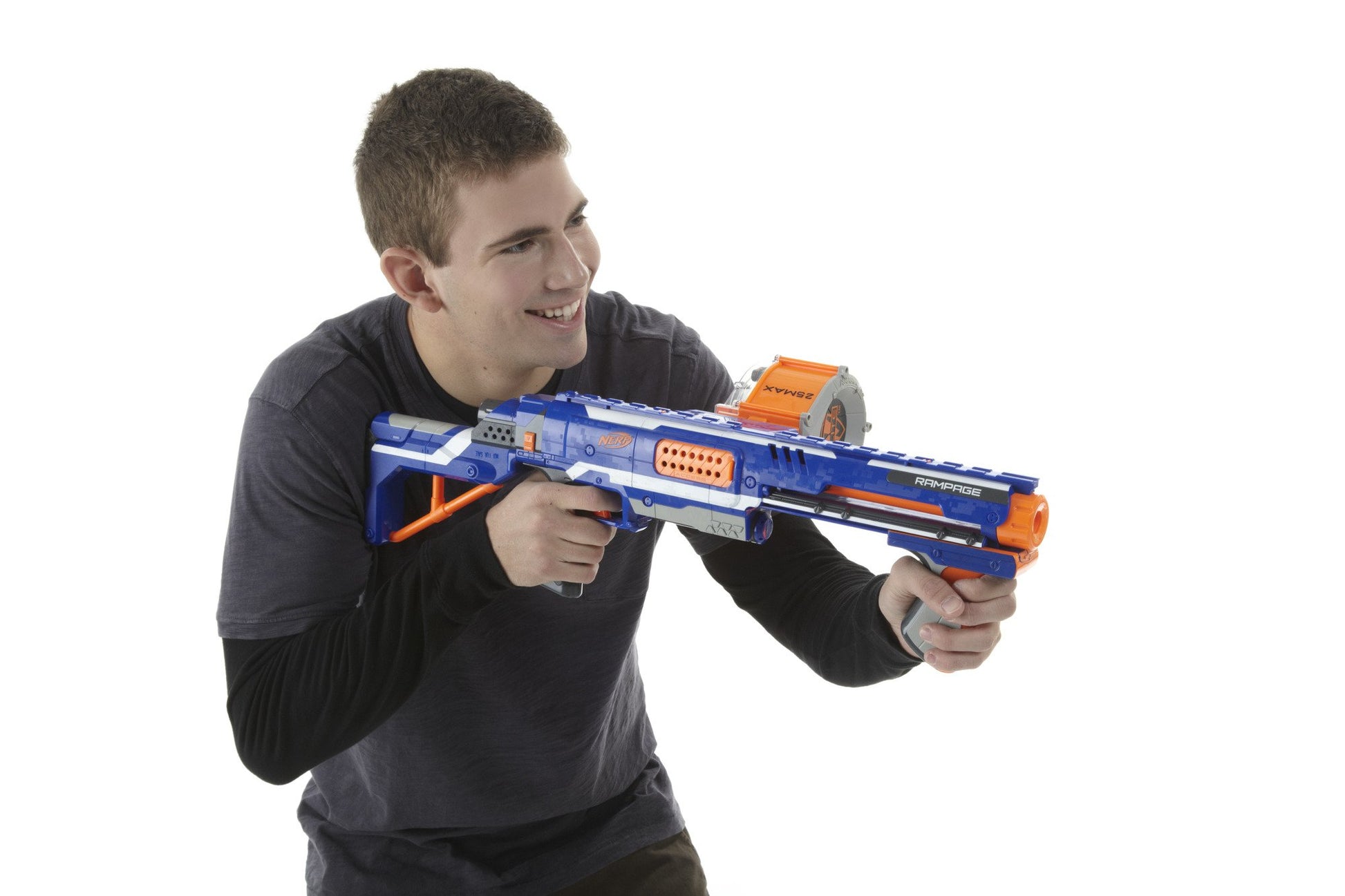 Buy now NERF Rampage N-Strike Elite Toy Blaster with 25 Dart Drum Slam Fire for Kids, Teens, & Adults (Amazon Exclusive) at indiglob india
