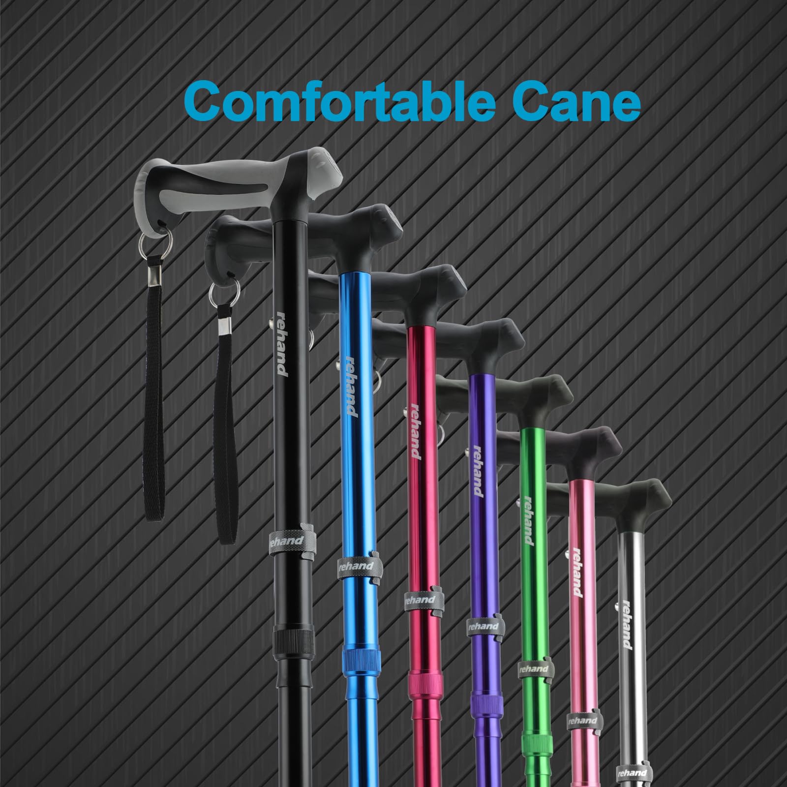 Buy now REHAND Walking Cane - Foldable, Adjustable, Collapsible Walking Canes for Men & Women, Heavy Duty All Terrain Tip, with Travel Bag | Walking Sticks for Seniors & Adults at indiglob india