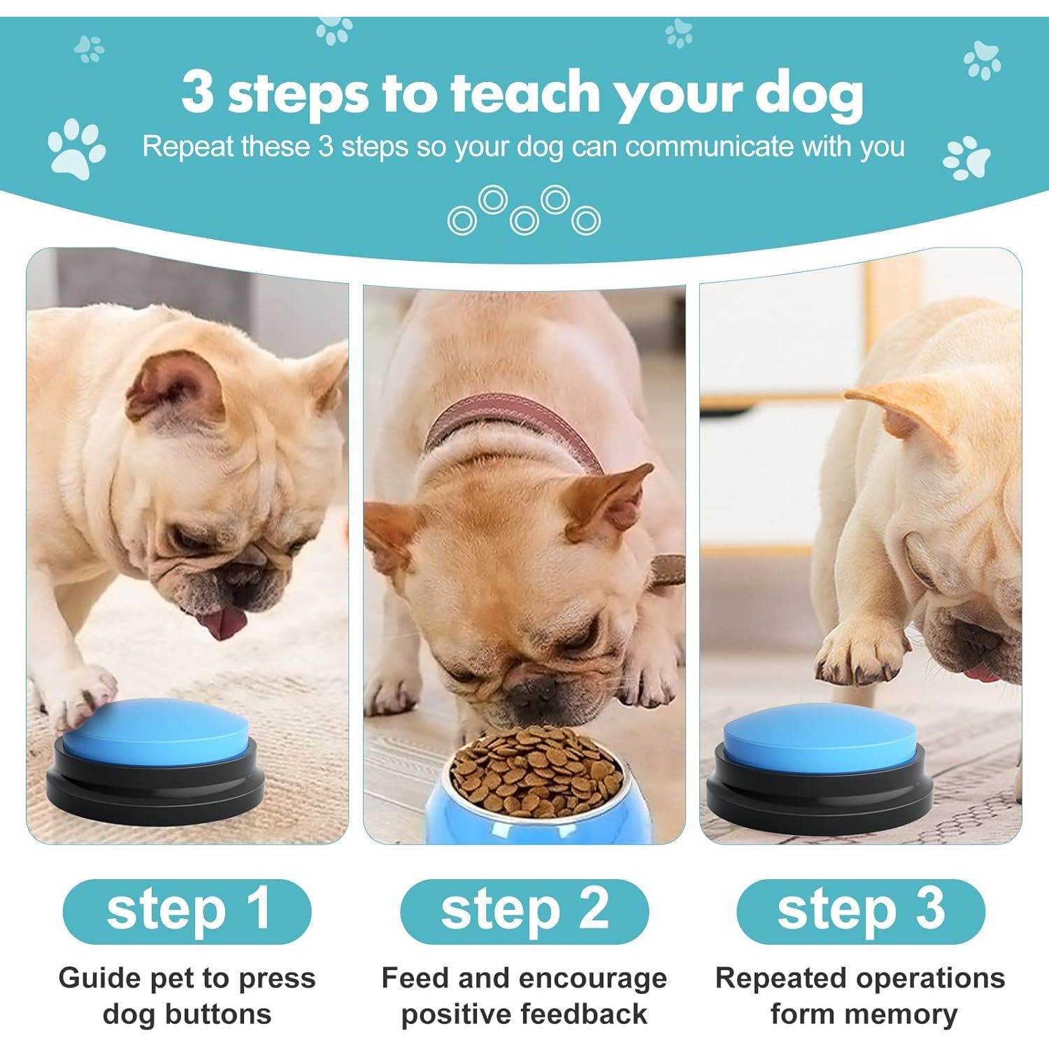 5 Pack Dog Buttons for Communication Starter Pack, DogButtons Training Pet Speaking Buttons with Words Voice Record, Dog Gifts - My Store