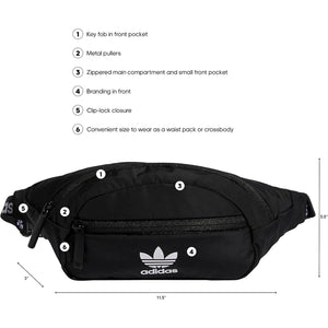 adidas Originals National Waist Pack, Black/White, One Size