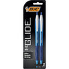 BIC Glide Blue Retractable Ballpoint Pens, Medium Point (1.0mm), 2-Count Pack, Ultra Smooth Writing Blue Pens - Blue