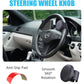Steering Wheel Knob, Suicide Knob for Steering Wheel, Premium Silicone Finish Steering Wheel Spinner, Simple & Easy Installation No Tools Required - Fits Cars, Trucks, Buses, Boats, (Black)
