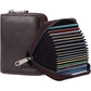 Linno RFID 20 Slots Credit Card Holder Genuine Leather Small Wallet for Women or Men with Zipper