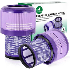 2 Pack V15 V11 Filters Replacement Compatible with Dyson V11 Animal, V11 Torque Drive, V11 Complete, V11 Extra, V15/V15s Detect, Washable, Reusable Cordless Vacuum Filter for Pet Hair, Dirt, Dust