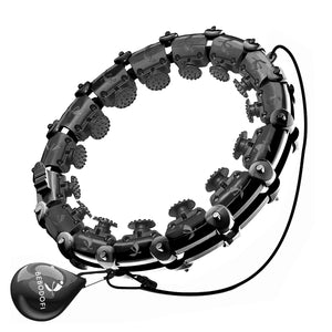 Buy now 24 Knots Weighted Hula Fit Hoop,Smart Hula Hoop Detachable Massage Exerciser Fitness for Adults Beginners Weight Loss and Exercis (Black) at indiglob india