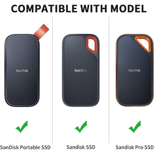 Yinke Hard Case for SanDisk Extreme Pro/SanDisk Extreme Portable External SSD 500GB 1TB 2TB, Travel Case Protective Cover Storage Bag