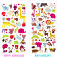 3D Puffy Stickers for Kids Resuable Sticker for Toddler, Boys, Girls 4 Sheets - Mother Child Animals, Dogs, Cats, Elephant, Giraffe, Monkey, Sheep, Panda, Koala, Rabbit (Zoo)