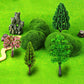 70pcs Mini Mixed Miniature Fake Trees Model Train Scenery Artificial Wargame Trees Model Railroad Scenery Diorama Supplies for DIY Landscape
