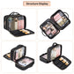 OCHEAL Makeup Bag, Double Layer Cosmetic Bag, Large Capacity New Look Clear Cosmetic Case for Women Travel Beauty Essentials, Multiple Compartments Makeup Case Organizer Zipper Pouch -Black