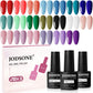 Buy now JODSONE Gel Nail Polish Kit with U V Light 32 Colors Gel Polish Nail + 4 Functional Adhesive Bottles Kit Soak Off Manicure Tools Gifts for Women 20SET-01A at indiglob india