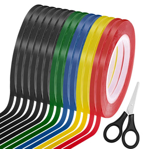 Cridoz 15 Rolls 1/8 Inch Whiteboard Pinstripe Tape - 108 Feet Per Roll for Dry Erase Board, Thin Lines, Graphic Chart, Grid Marking