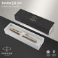PARKER IM Fountain Pen, Brushed Metal, Medium Nib with Blue Ink Refill, Gift Box (1931656)